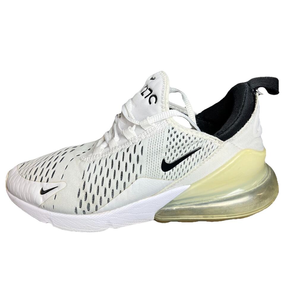 Nike Air Max 270 White 943345-103 Size 7Y Womens 8.5 Shoes Yellowing Clean